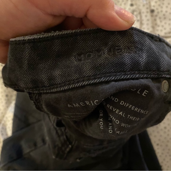 American Eagle Black Distressed Mom Jeans 6 - Picture 6 of 6